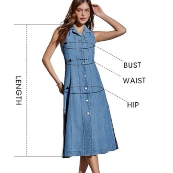 True thick denim midi dress - Picture 7 of 9